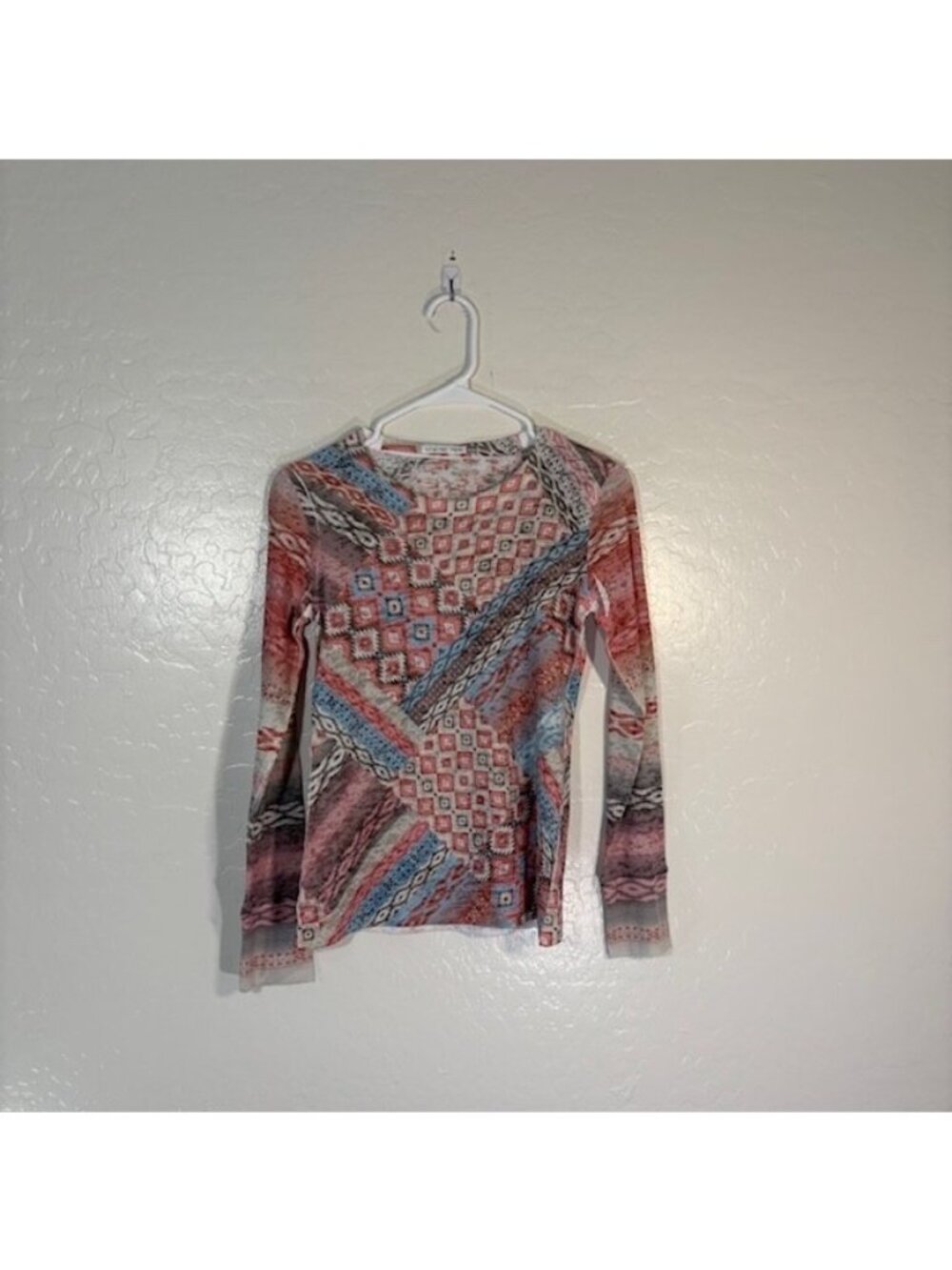 Whimsy Rose Top Womens XS Baby Waffle Thermal Shirt BOHO Art